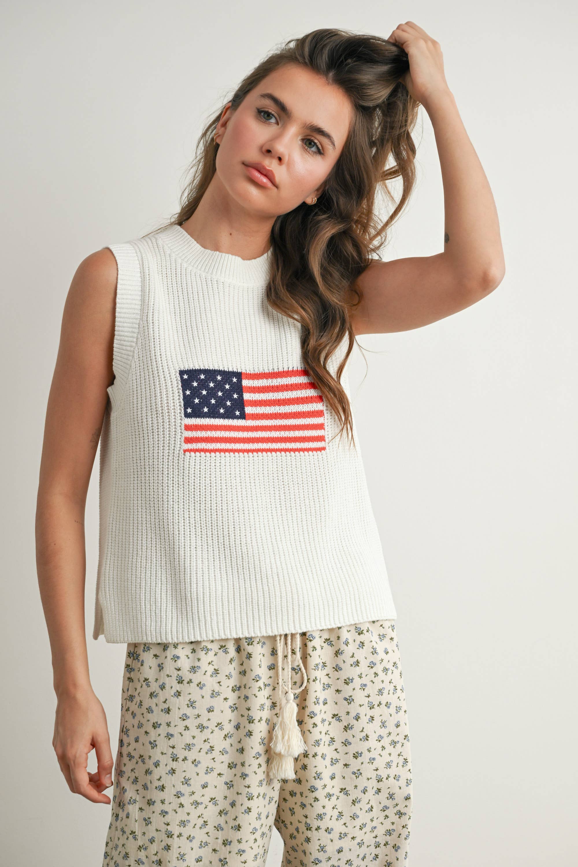 Finias Flag Print Sweater