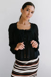 Taylor Sheer Blouse in Black FINAL SALE