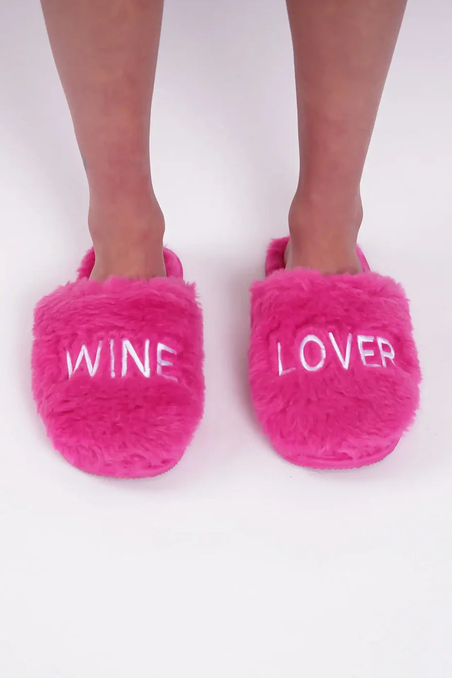 Wine Lover Fuzzy Slippers