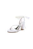 Pearl Open Toe Ankle Strap High Heels