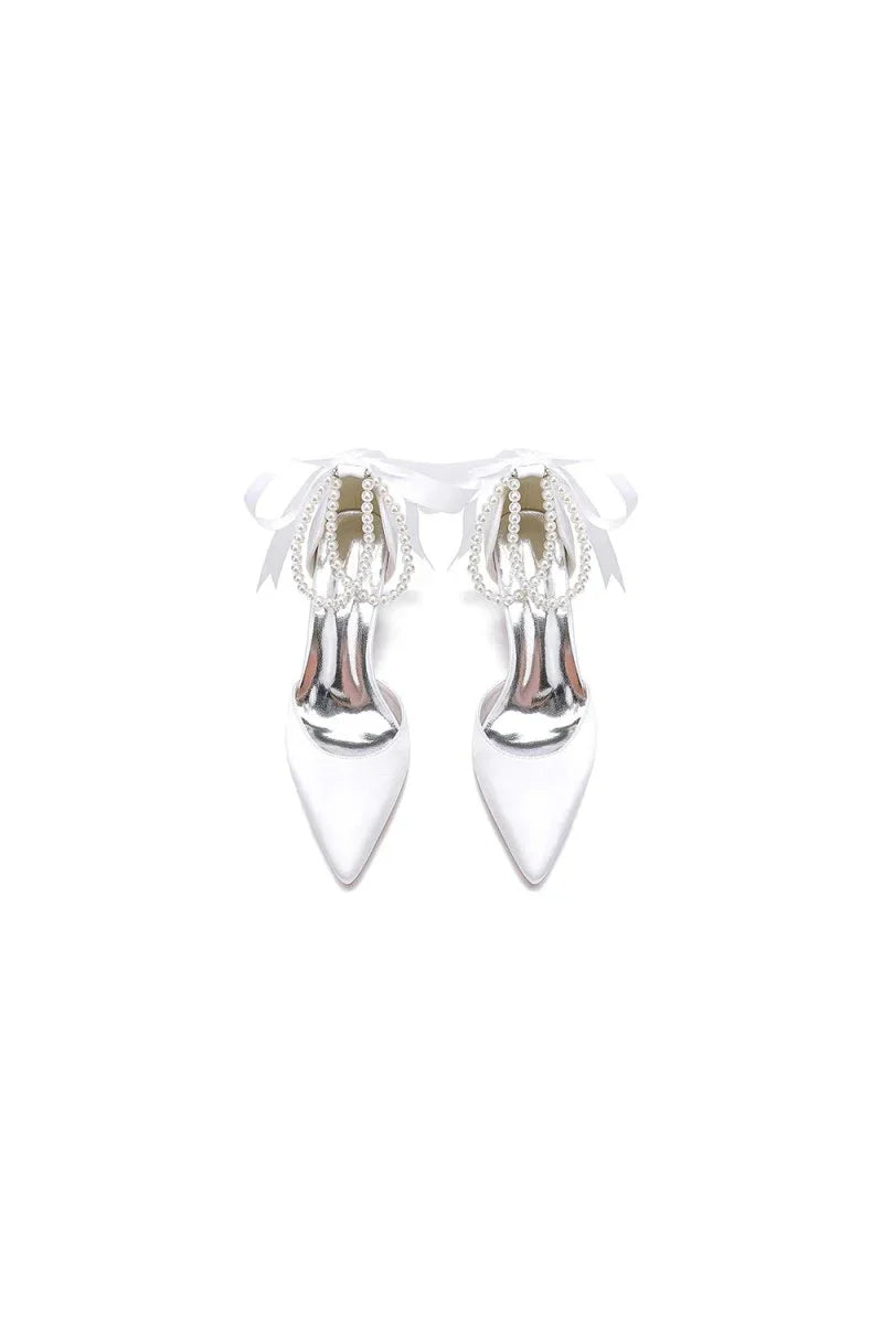 Pointed Toe Party Shoes with Ribbon Tie