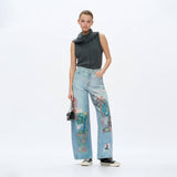 Patchwork Barrel Leg Jean