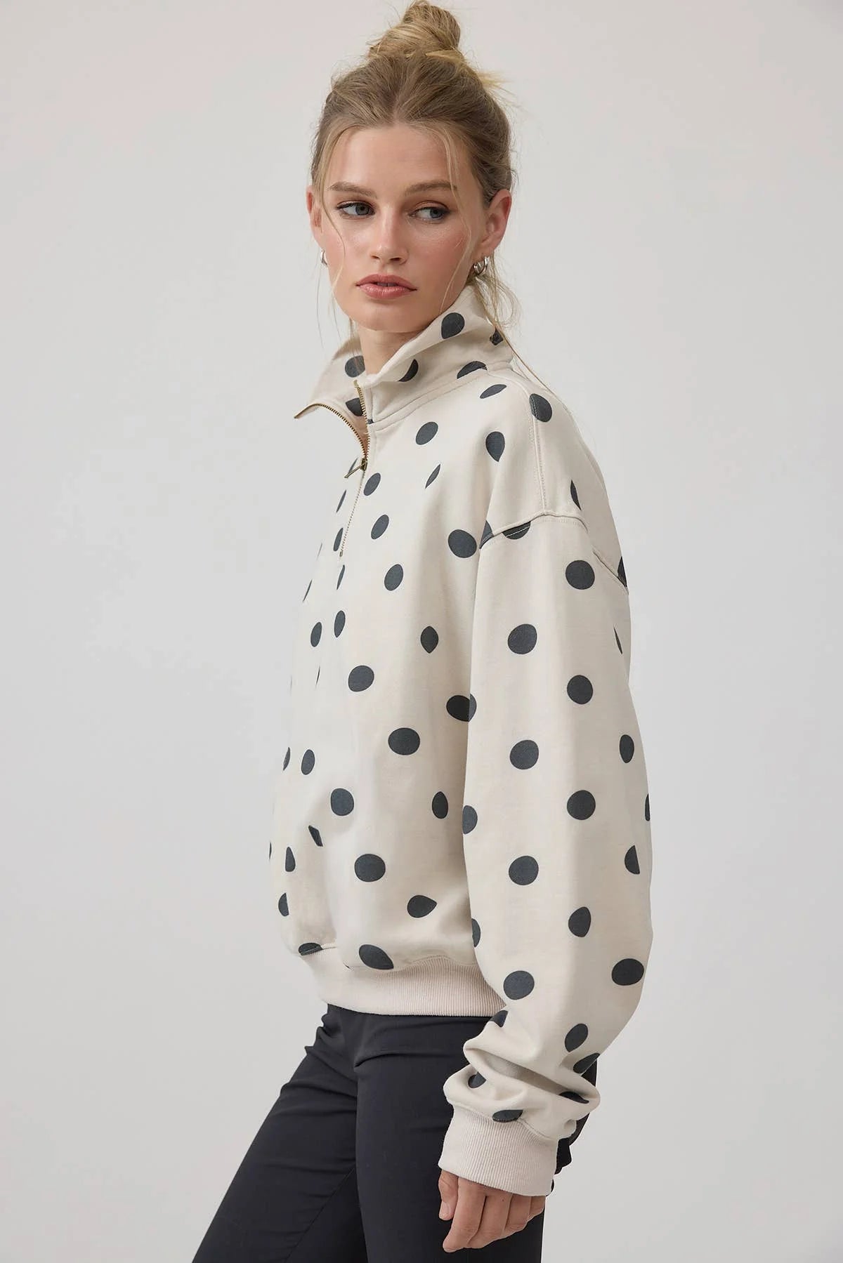 Cora Polka Dot Half Zip