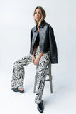 Moss Abstract Wide Leg Jeans