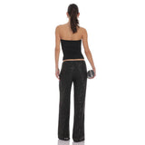 Lucy in the Sky Straight Sequin Pants in Black