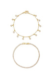 Crystal Droplet Chain Bracelet Set