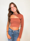 Tia Cutout One Shoulder Top in Terracotta