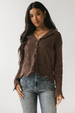 Mary Crochet Cardigan in Brown FINAL SALE