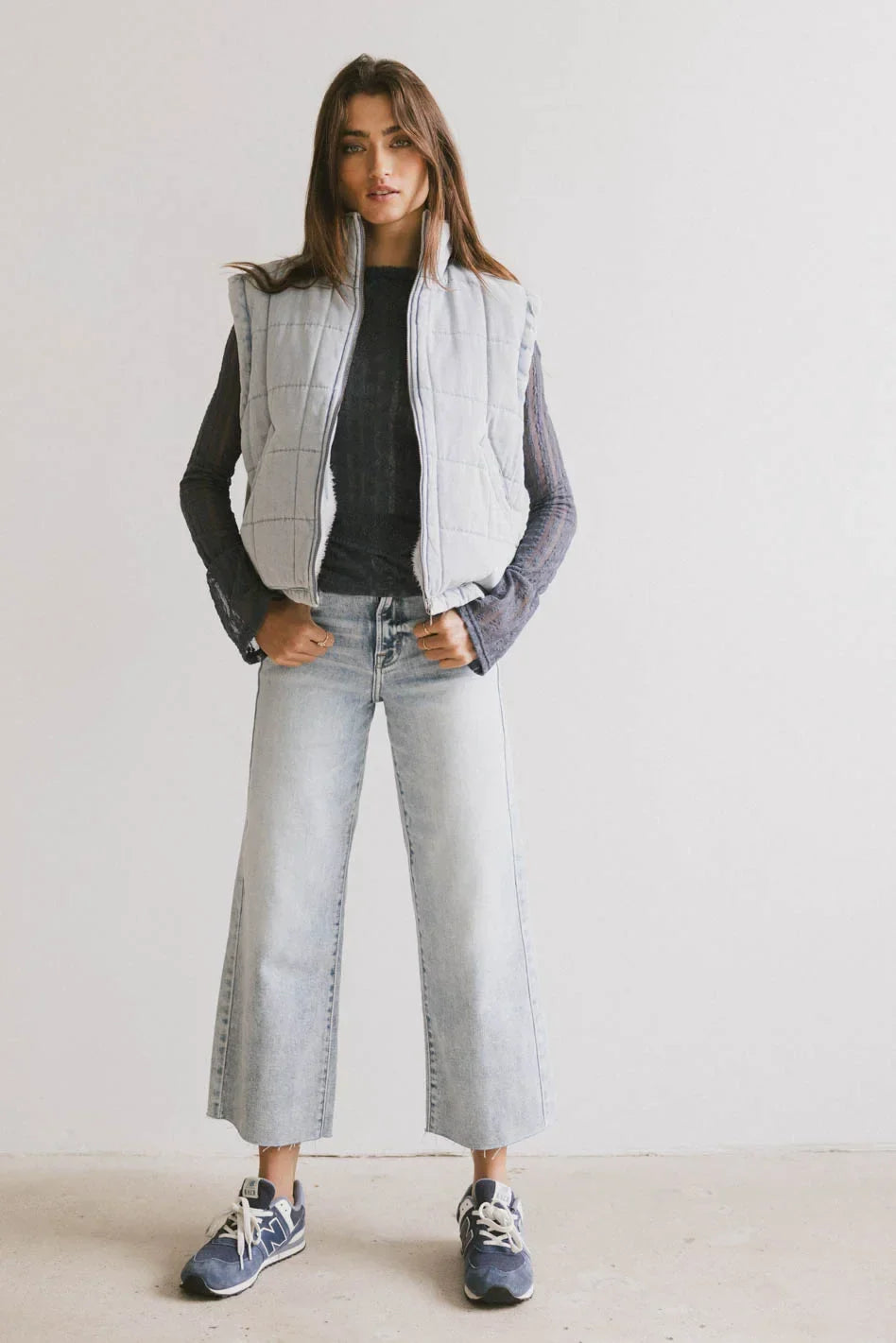 Audren Quilted Denim Vest FINAL SALE