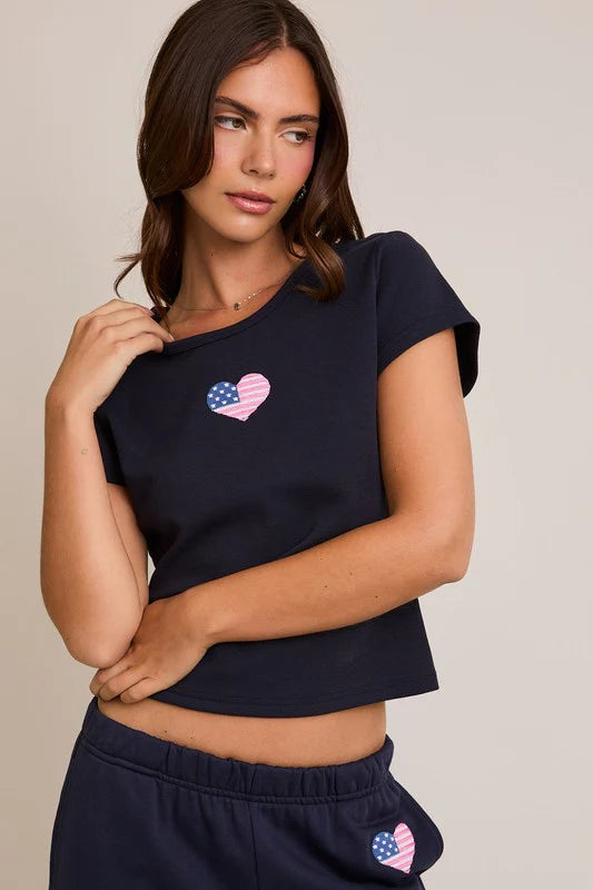 Heart Flag Baby Tee