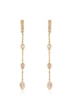 Bezel Crystal Huggie Hoop Dangle Earrings