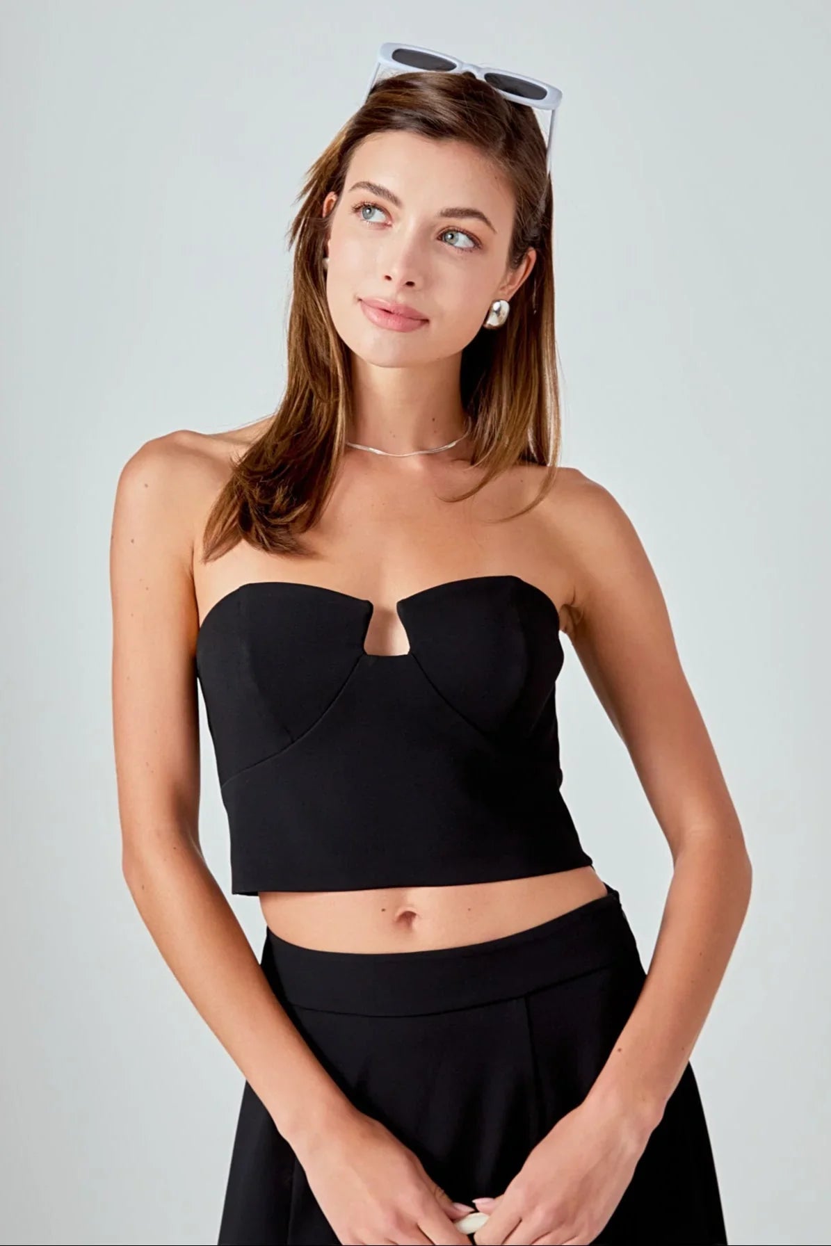 Haley V Strapless Top
