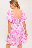 PRETTY IN PINK EYELET MINI DRESS