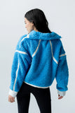 Lenny Sherpa Half Zip in Blue