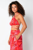 Hailey Printed Tie Crop Top