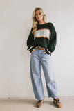 Apres Graphic Sweater in Hunter Green FINAL SALE