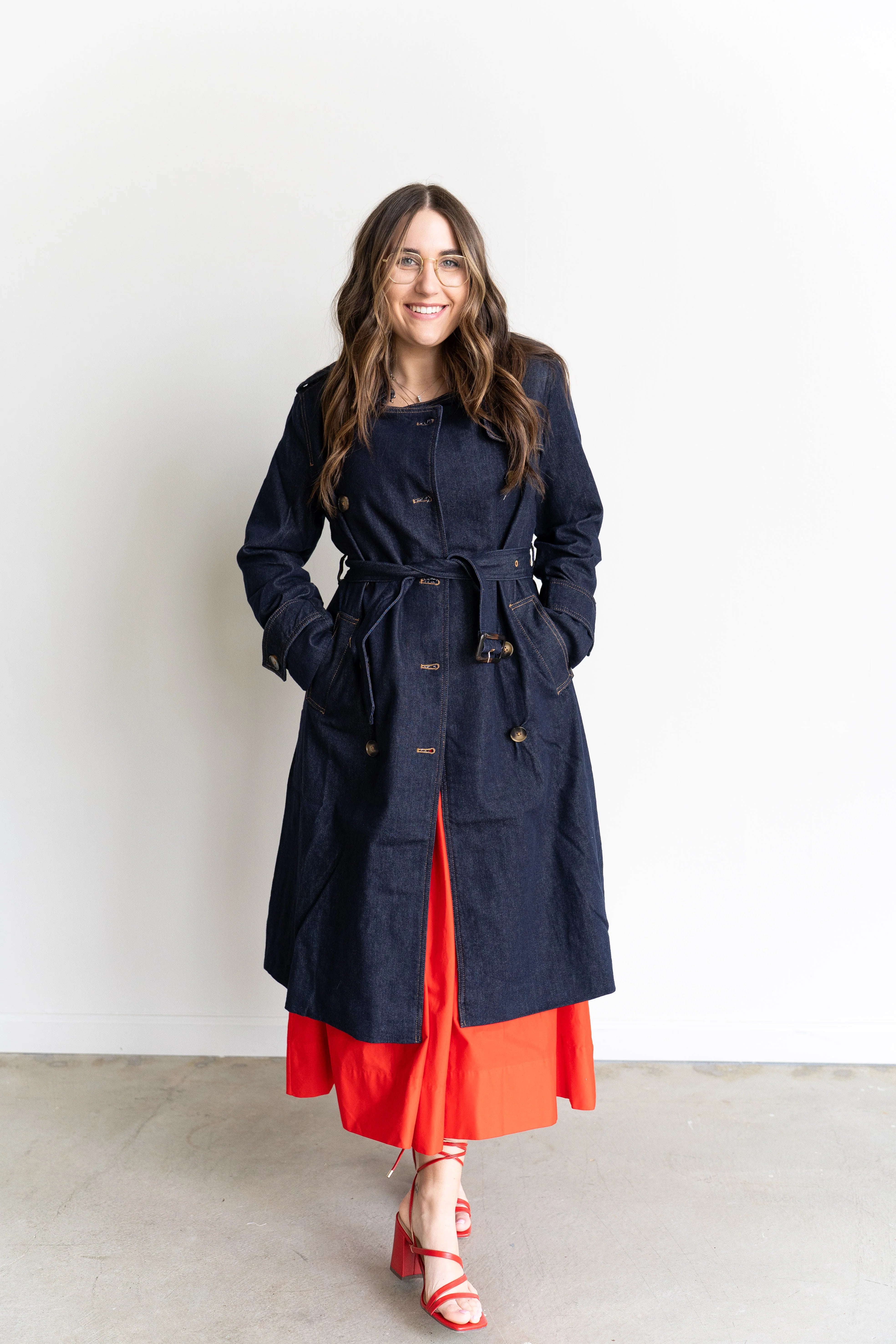 Catherine Denim Trench Coat