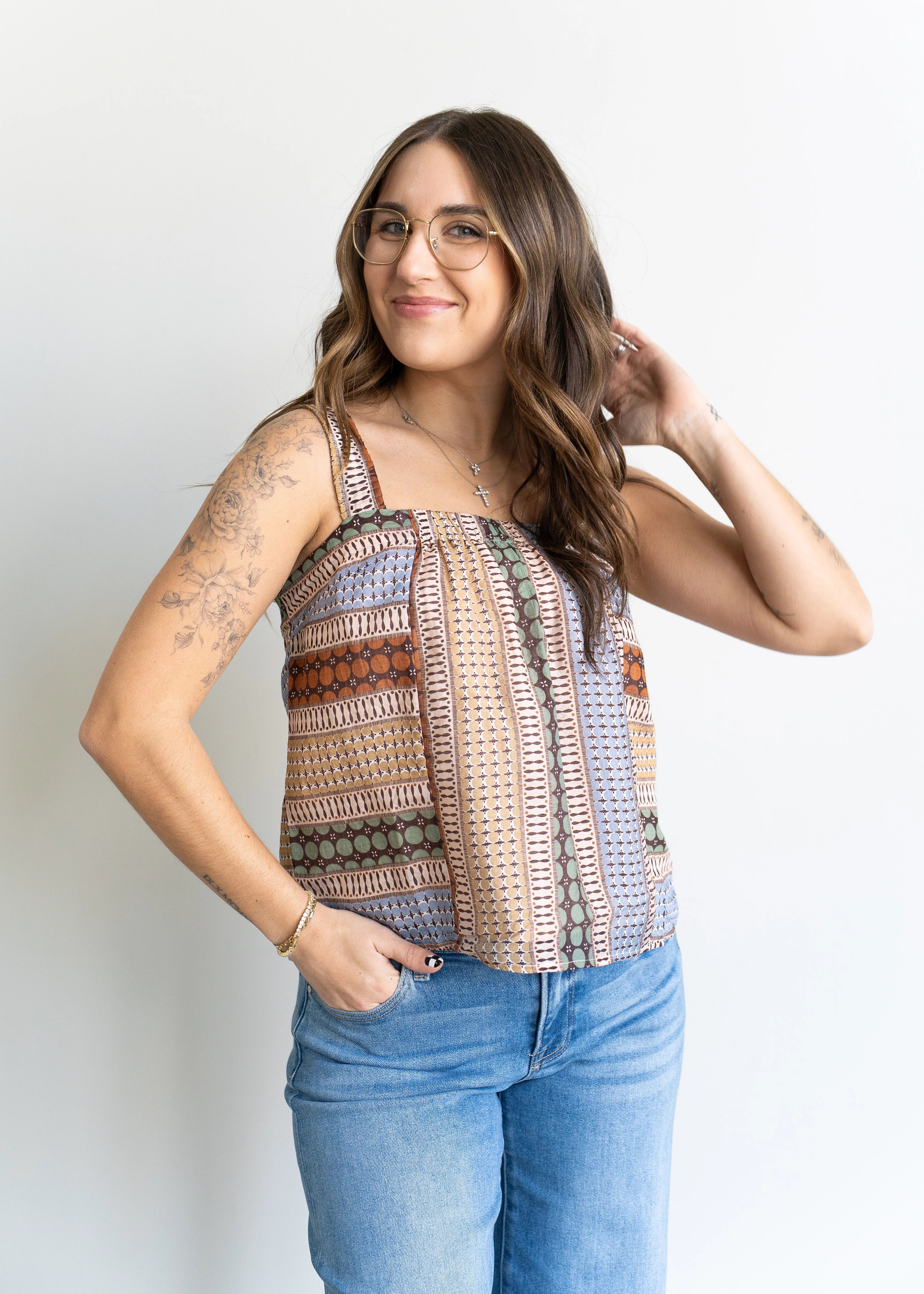 Kai Pleated Strap Tank