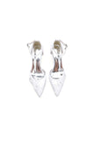 Womens Wedding Shoes Pointed Toe Ankle Strap Stiletto Heels With Lace