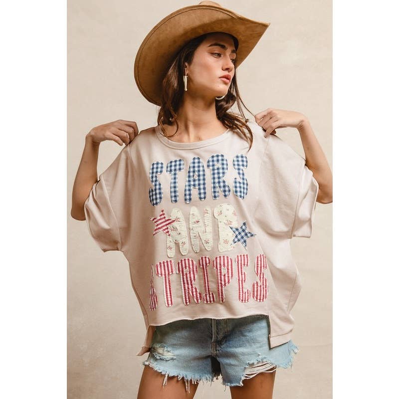 Stars Stripes Patchwork Top