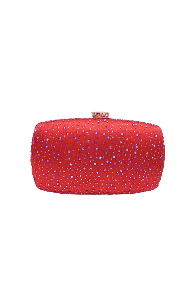 Womens Rhinestones Evening Clutch in Satin