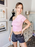 Crosby One Shoulder Top in Pink