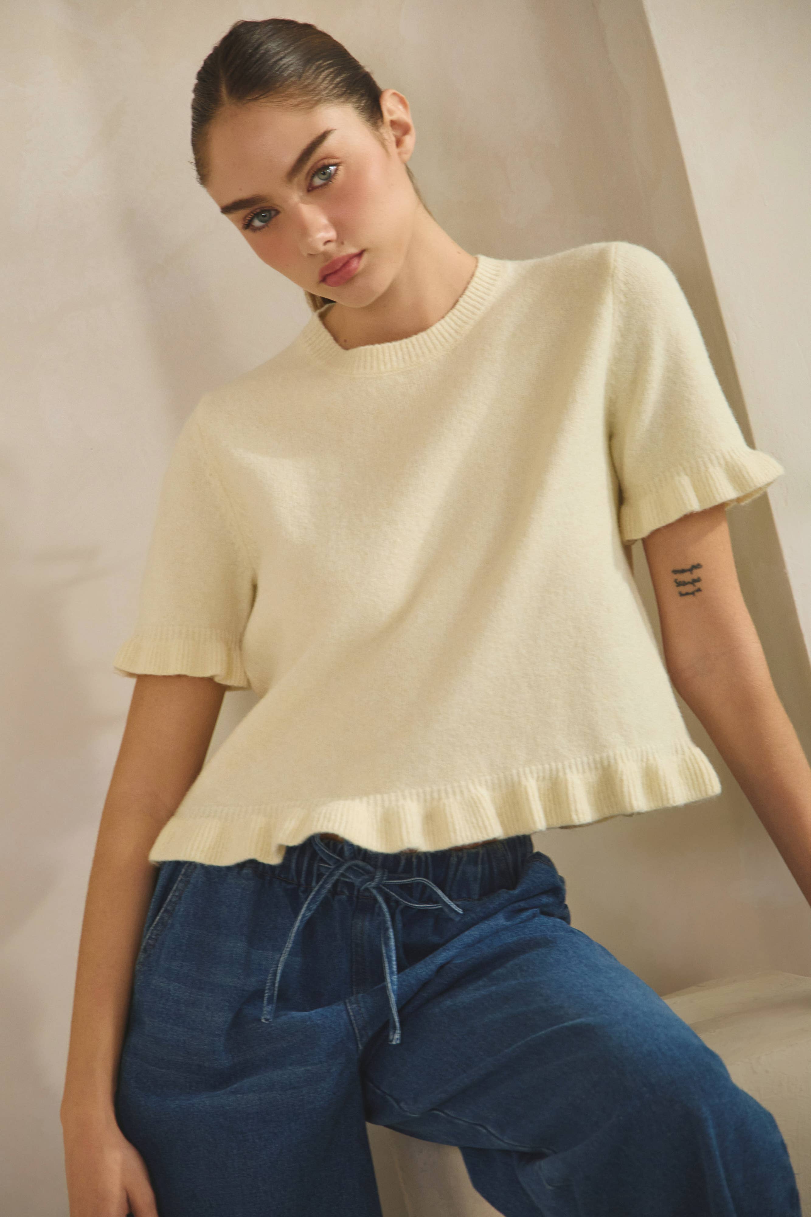 Drew Ruffle Hem Tee