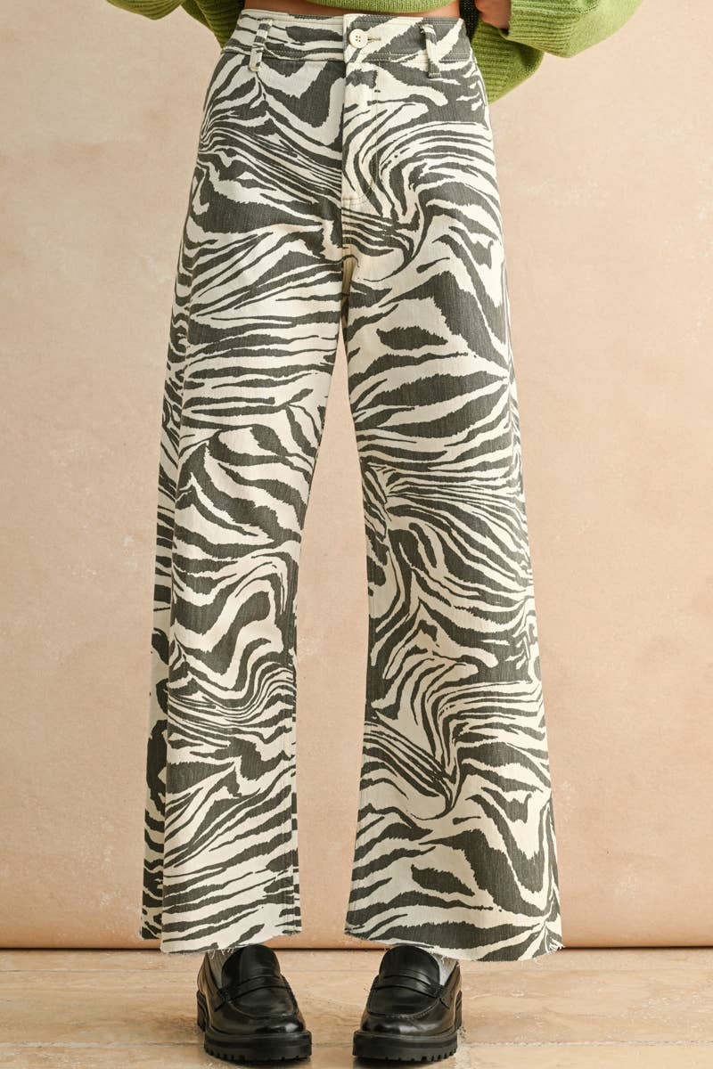 Zaza Zebra Wide Leg Jean