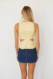Lioness Cut Out Linen Tank Top