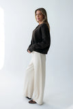 Ronda Ribbed Wide Leg Pants in Oatmeal