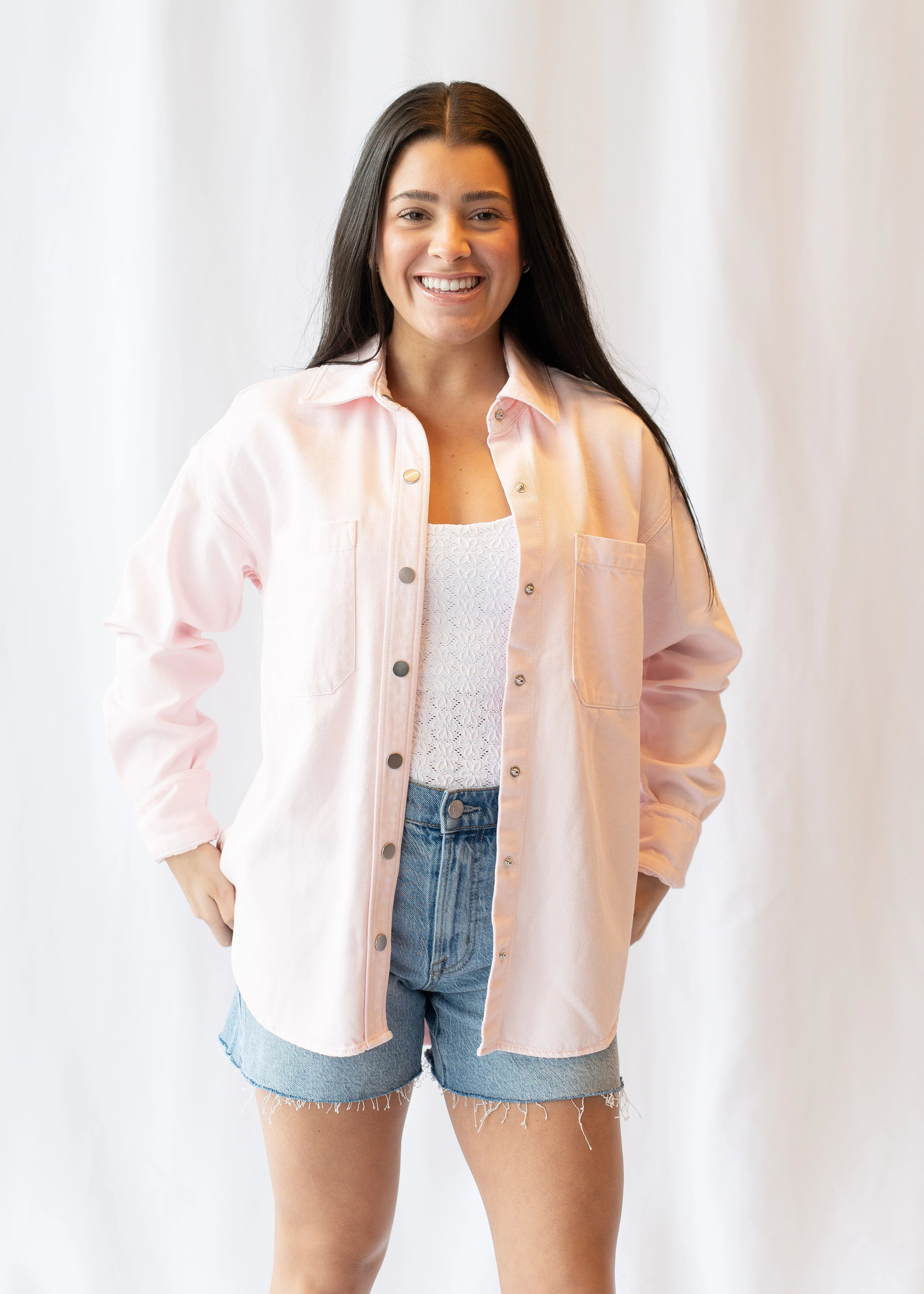 Elin Denim Top Blush
