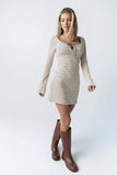 Venice Striped Mini Dress in Cream