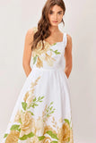 IVORY BOTANICA FLORAL MIDI DRESS