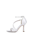 Ankle Strap Satin Stiletto Sandals
