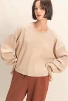 Maria Mineral Washed Waffle Top
