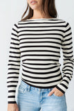 Waldorf Striped Top in Black
