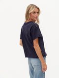 Erin Shoulder Button Tee Navy