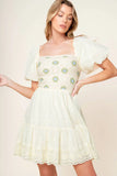 LOLA BOHO MINI DRESS CREAM