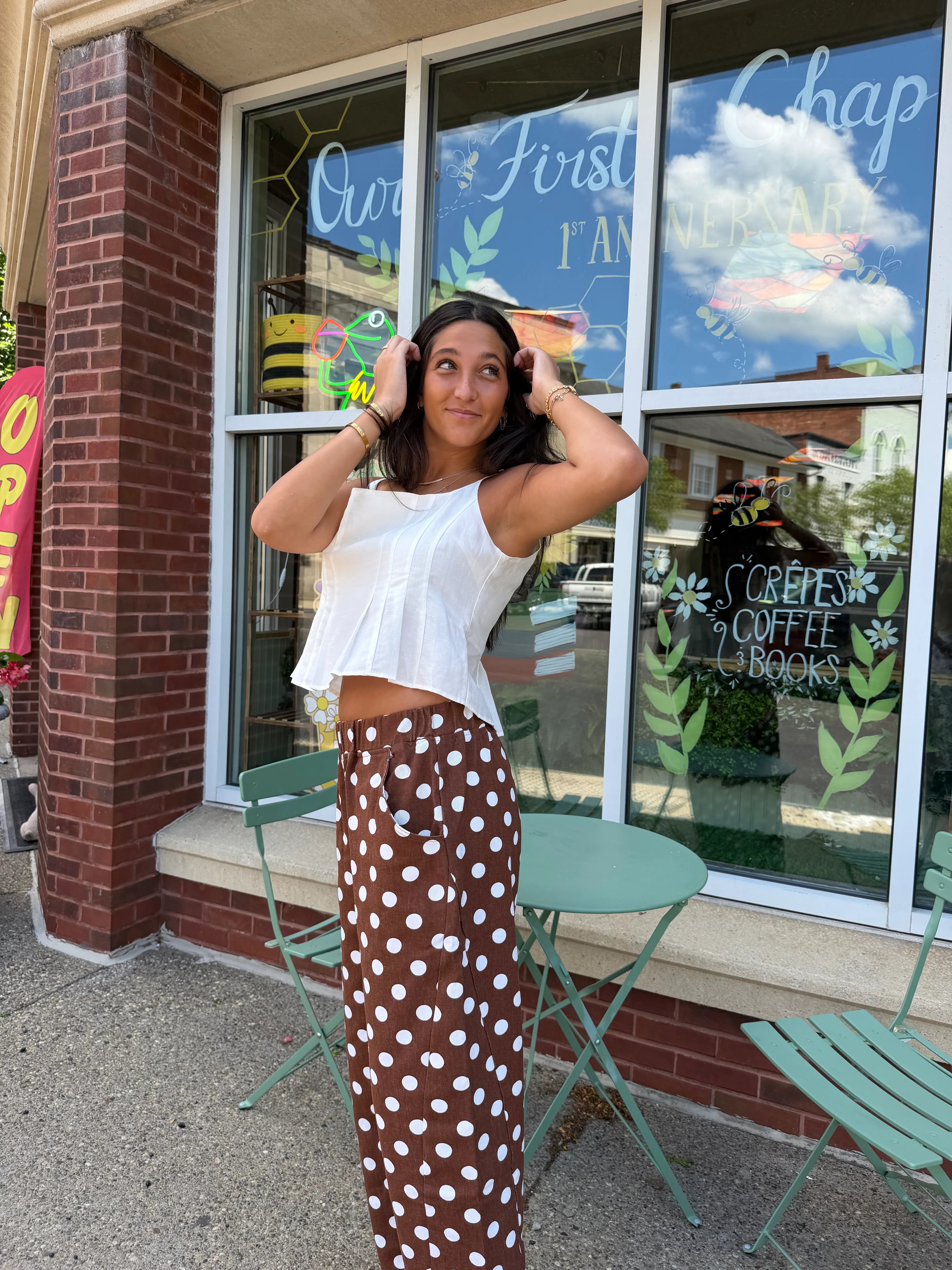 Carina Polka Dot Straight Leg Pants