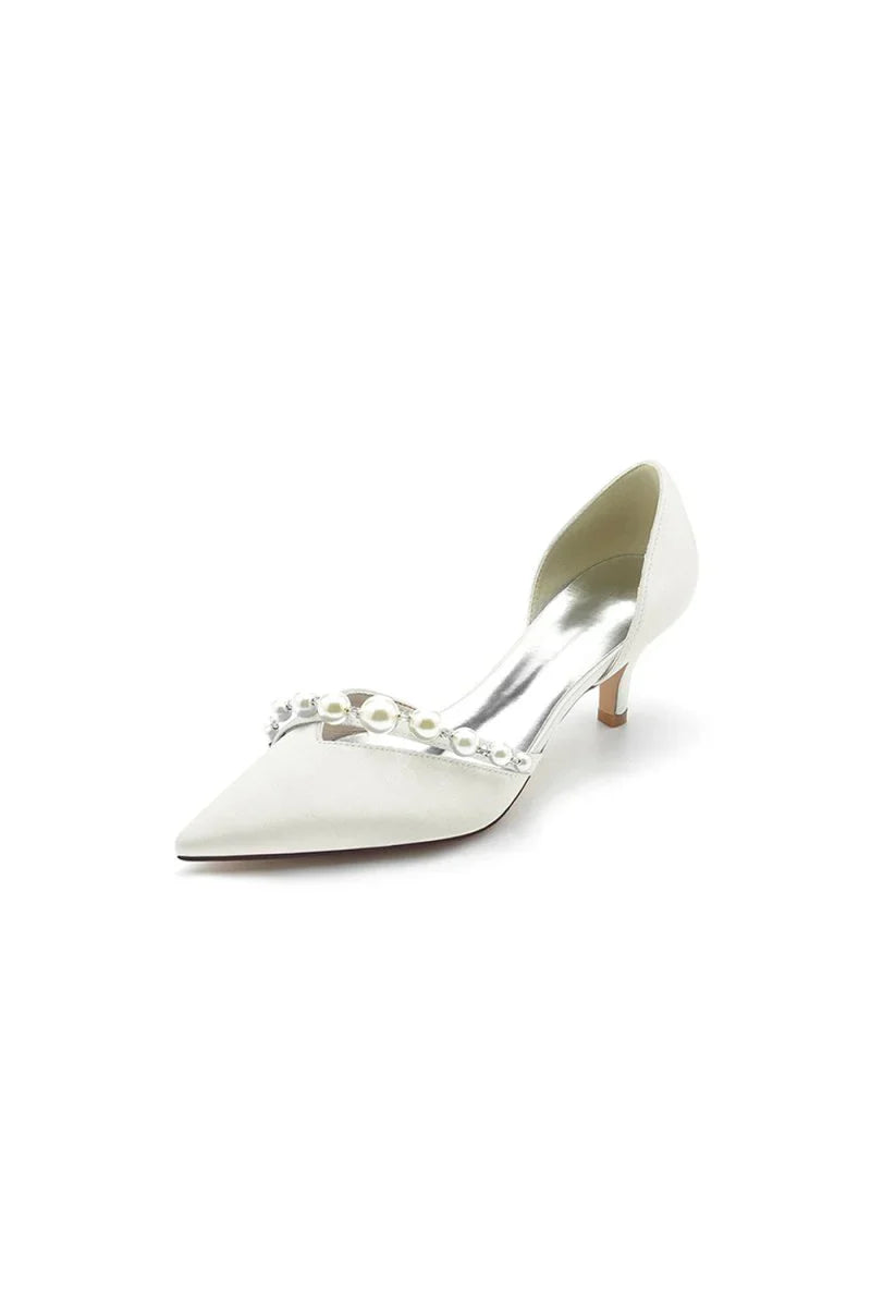Pearl Pointed Toe Stiletto Heels