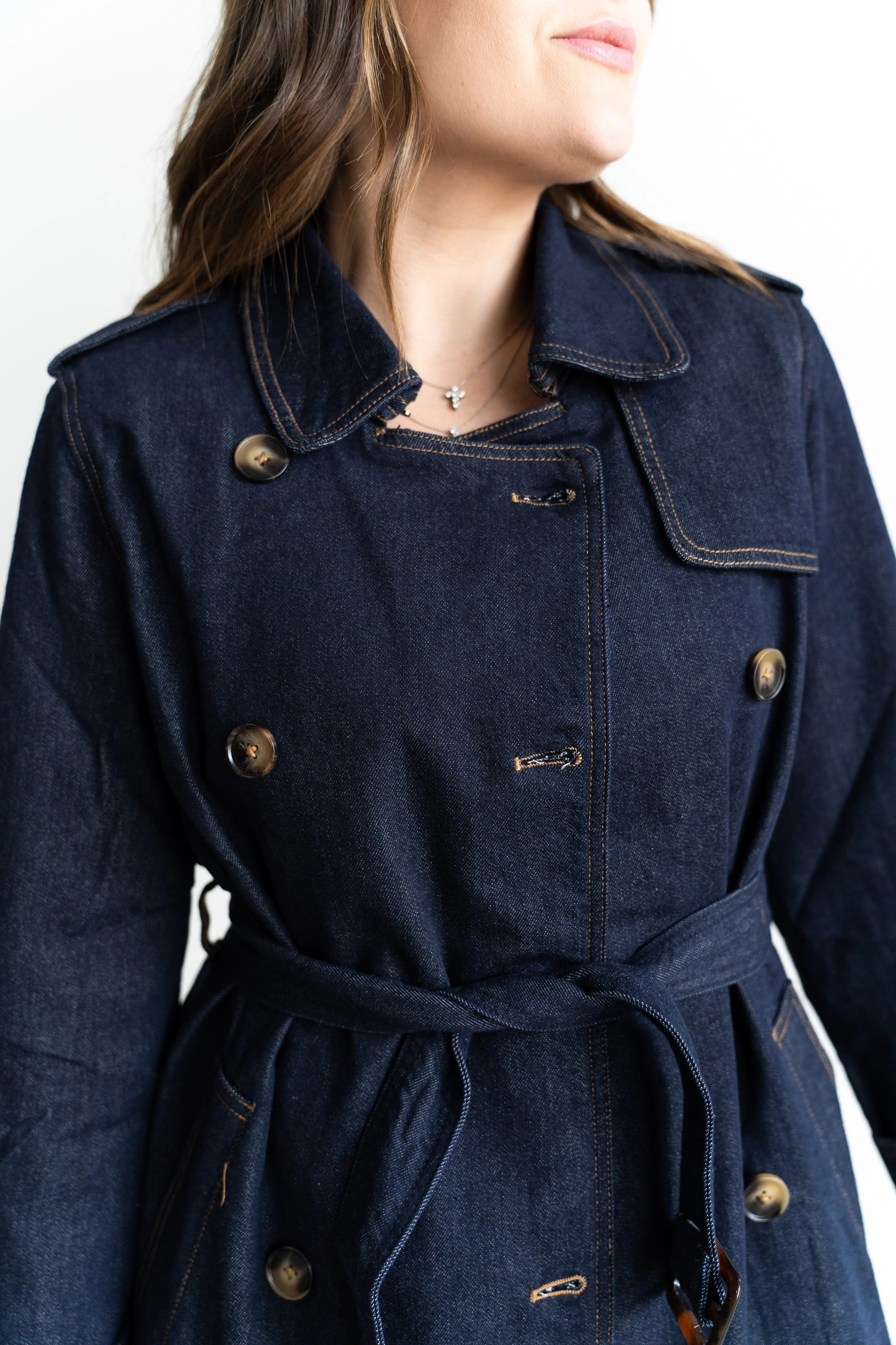 Catherine Denim Trench Coat