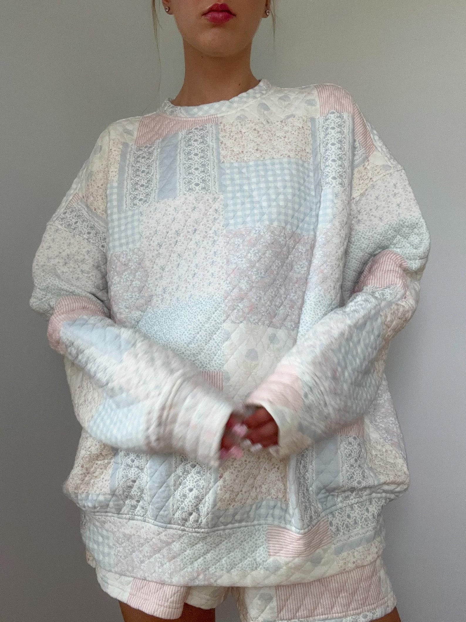 Shades Of Blue Quilted Pastel Shorts
