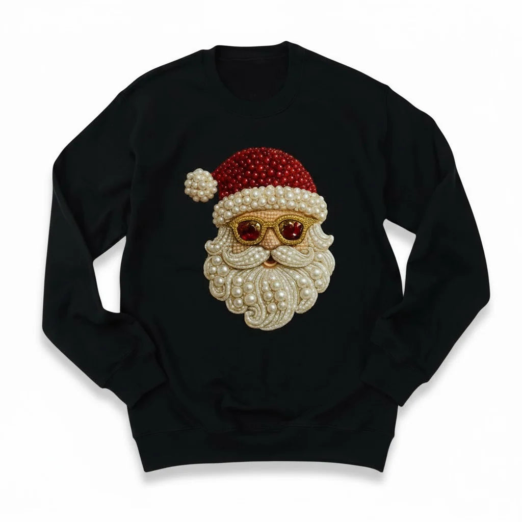Vintage Pearl Santa with Shades Sweatshirt