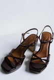 Josie Block Heel in Burgundy