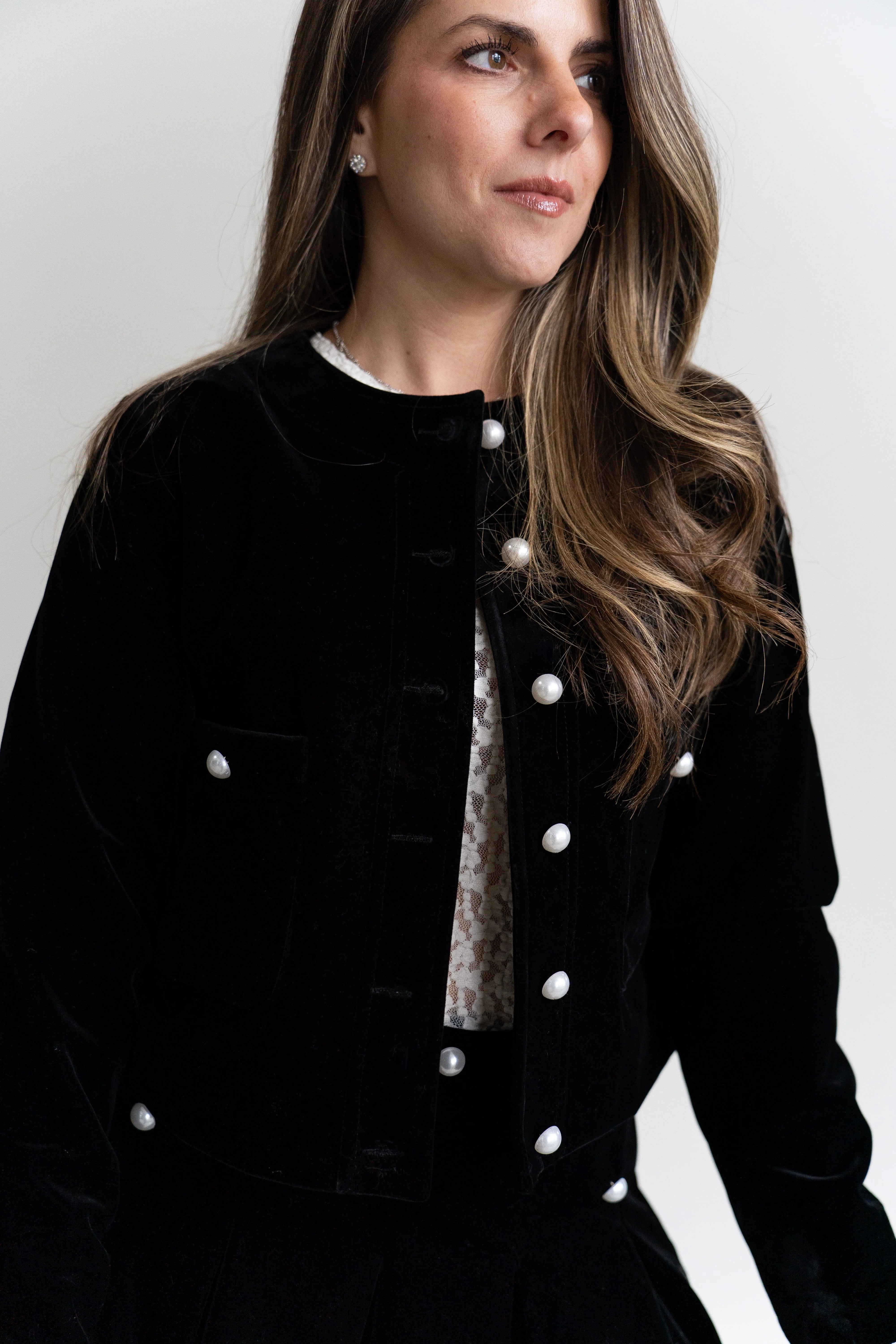 Georgie Pearl Button Front Jacket