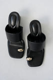 Fawn Block Heel in Black