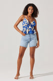 Minka Linen Blend Peplum Top
