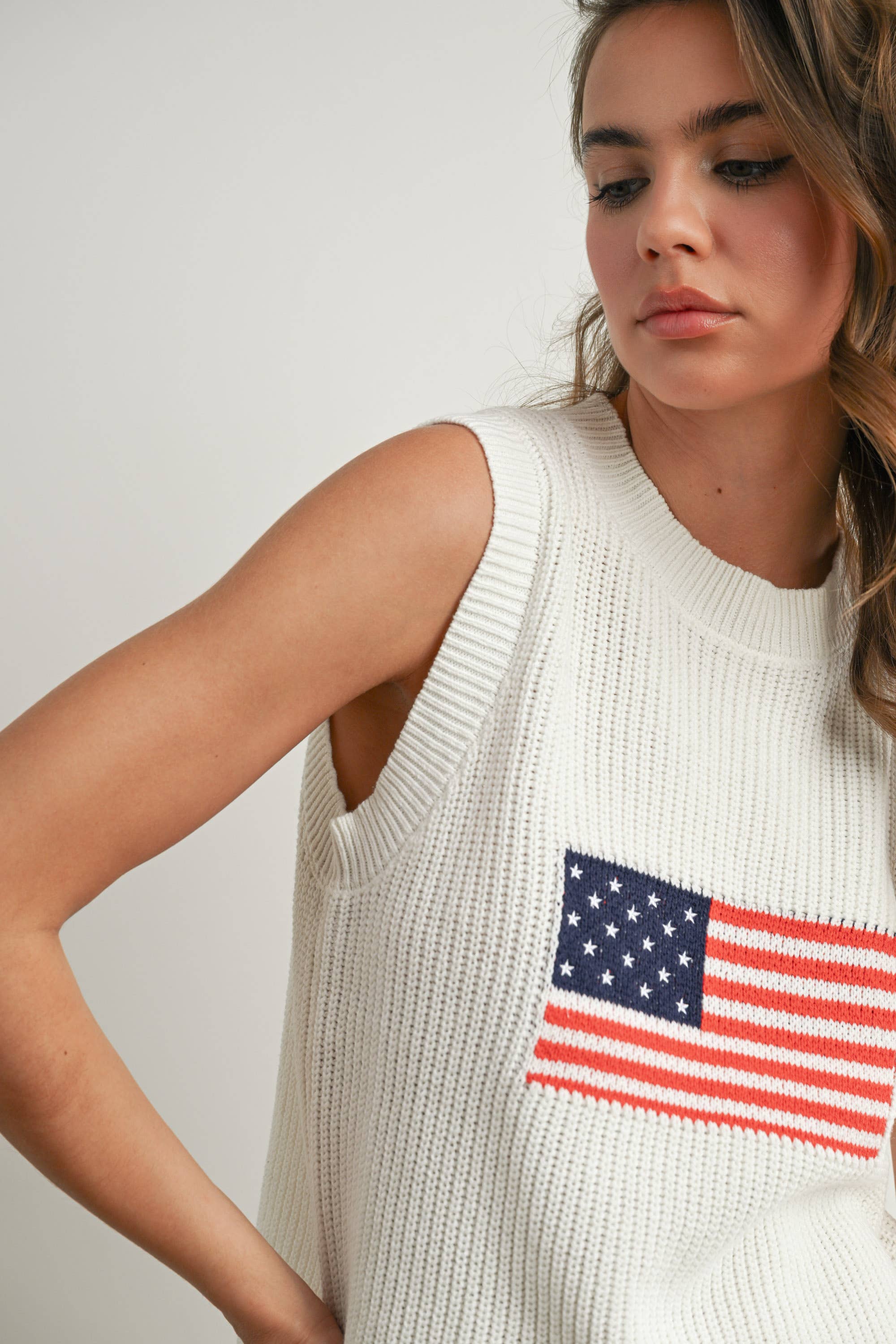 Finias Flag Print Sweater
