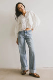Violet Embroidered Blouse in White FINAL SALE