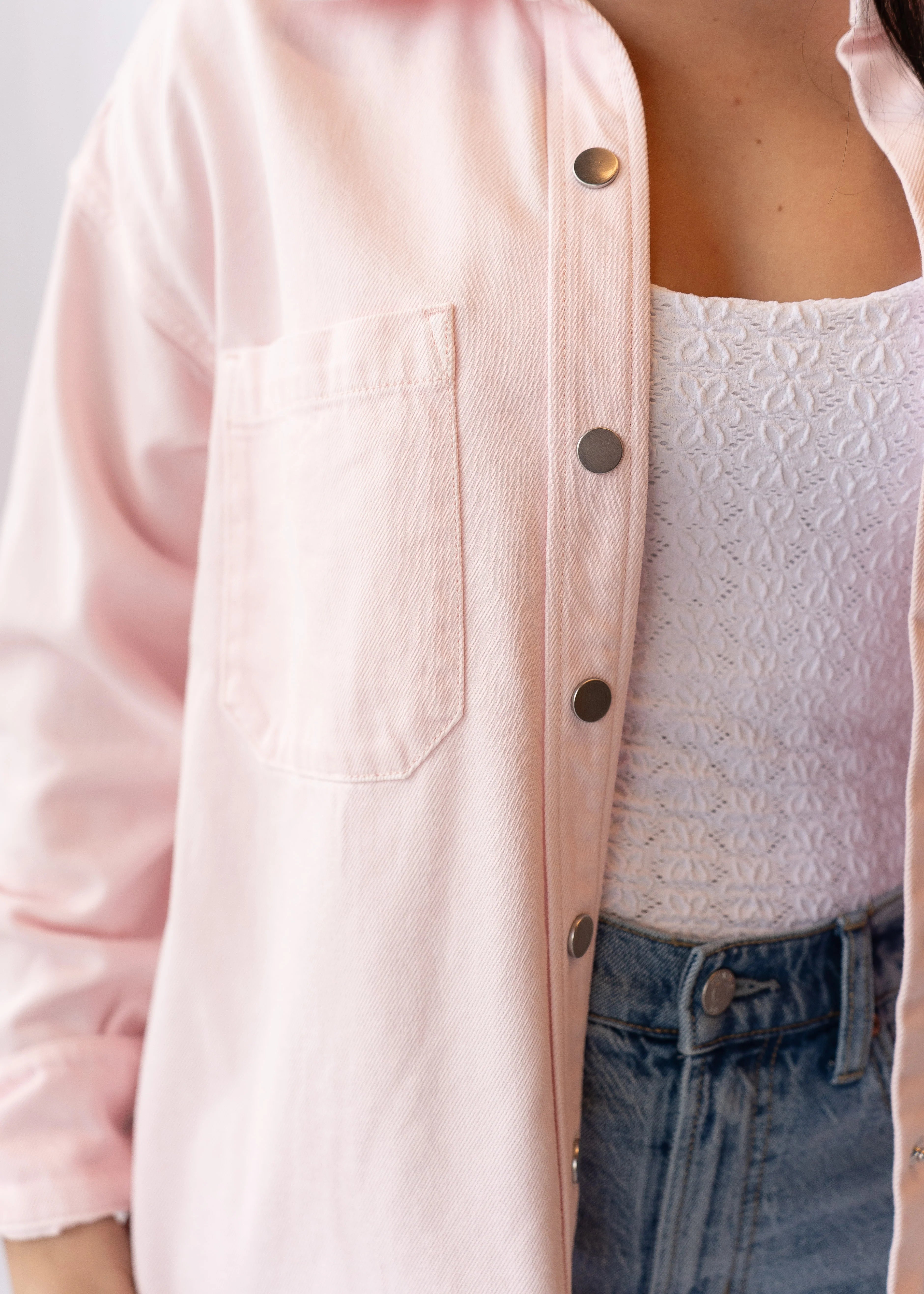 Elin Denim Top Blush